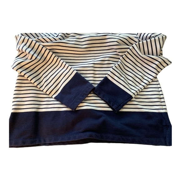CHICO’S top, size M, navy blue and white stripes, scoop neck, 3/4 sleeves - Picture 4 of 4